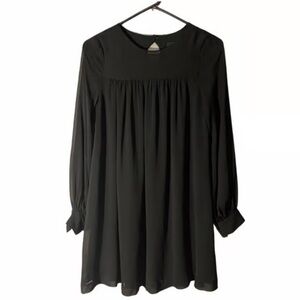 H&M black babydoll dress with sheer sleeves